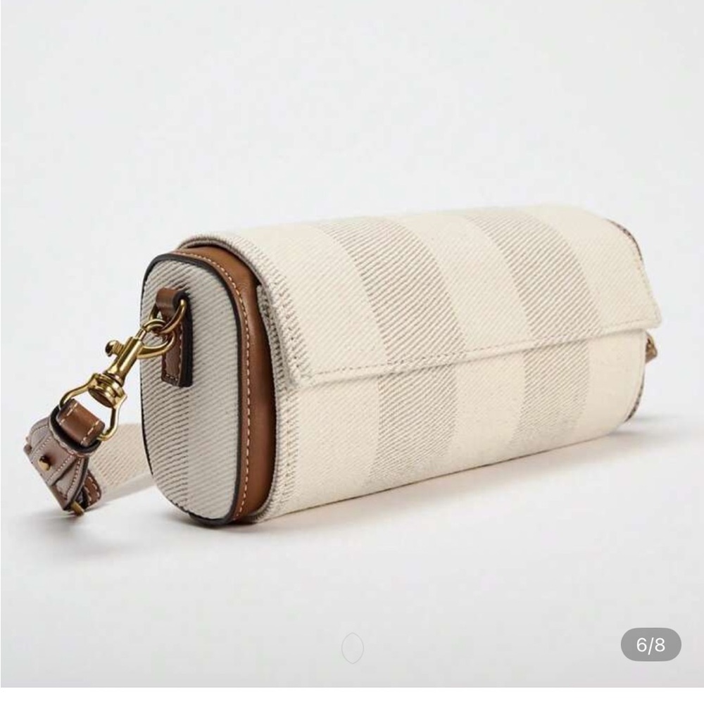 Brown and Cream Adjustable Strap